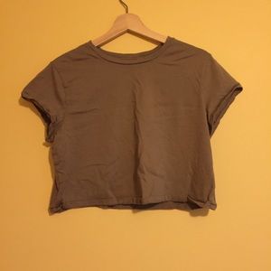 Wild Fable Army Green Cropped T-shirt